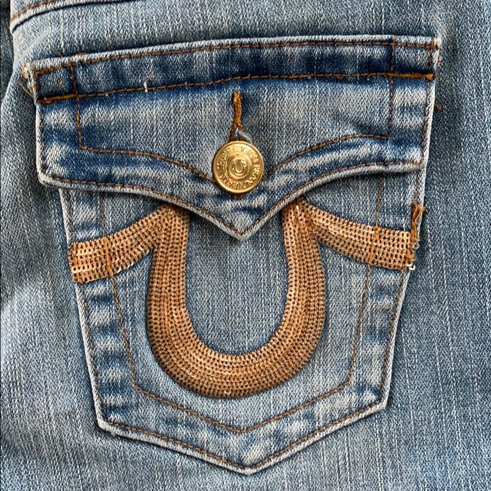 Host Pick🌟True Religion Gold Sequin “Billy” Jeans